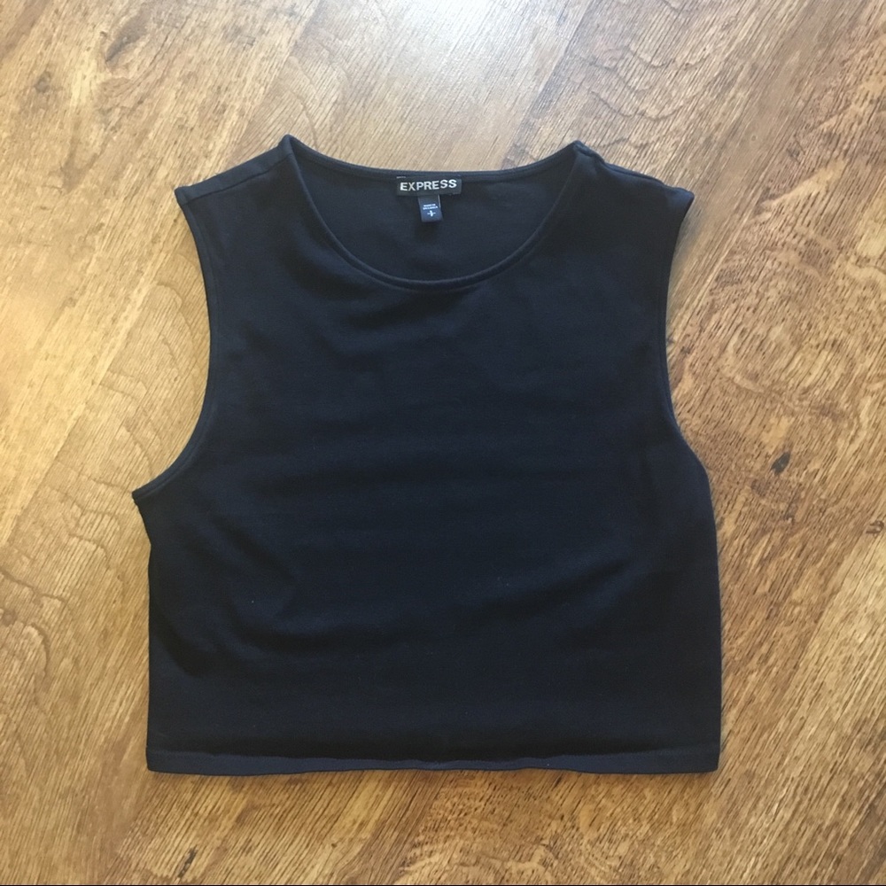 Express black crop tank